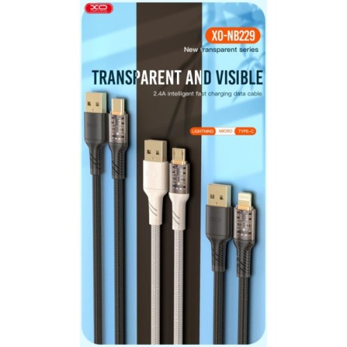 Дата кабель USB 2.0 AM to Micro 5P 1.0m 2.4A black XO (NB229-M-1-BK)