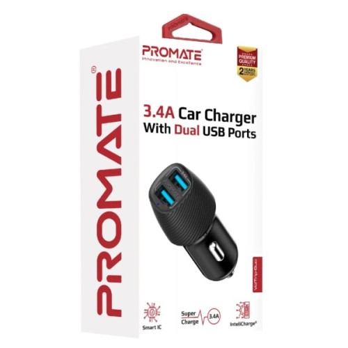 Зарядний пристрій Promate 17W 2xUSB (voltrip-duo.black)