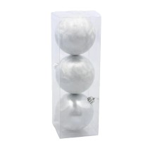 Ялинкова іграшка Chomik пластикові кульки 3 шт, 8см, сріблясті (5900779893870_1)