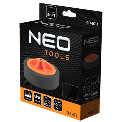Диск полірувальний Neo Tools полірувальний, губка м’яка, M14, 150x50мм (08-973)