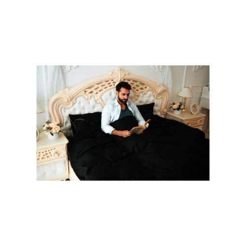 Постільна білизна MirSon Сатин Corner Black Pearl 220x240 - King Size (2200001484467)