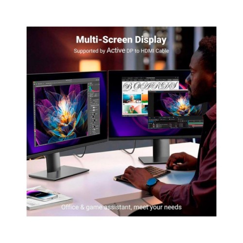 Кабель мультимедійний DisplayPort M to HDMI M 1.0m V2.0 4K60Hz DP119 black Ugreen (15773)