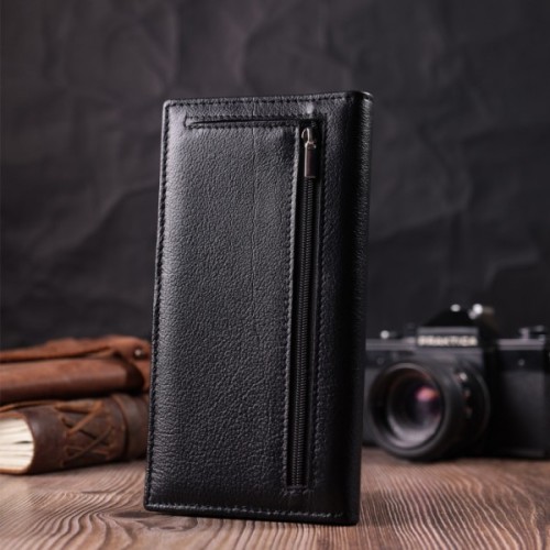 Гаманець ST Leather З натуральної шкіри Чорний (22540)