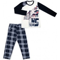 Піжама дитяча BiyoKids з довгим рукавом (5529-110B-blue)