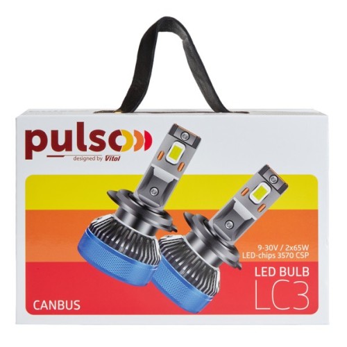 Автолампа PULSO LED-chips 3570 CSP/9-30V/2*65W/13000Lm/6000k (LC3-H1)