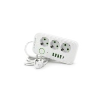 Мережевий фільтр живлення Voltronic F09U, 3 роз EU, 4USB White (F09U-White)