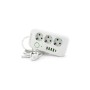 Мережевий фільтр живлення Voltronic F09U, 3 роз EU, 4USB White (F09U-White)