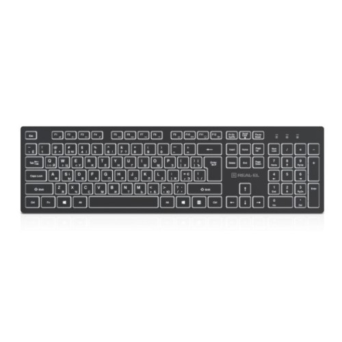 Клавіатура REAL-EL RK-725W Wireless/Bluetooth Black (EL123100061)
