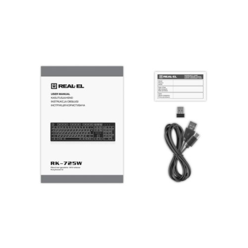 Клавіатура REAL-EL RK-725W Wireless/Bluetooth Black (EL123100061)