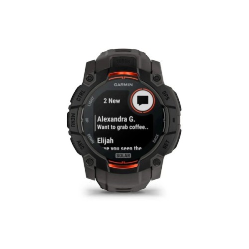 Смарт-годинник Garmin Instinct 3, 50mm, Solar, Black Bezel with Charcoal Band, GPS (010-02935-00)