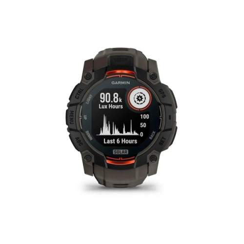 Смарт-годинник Garmin Instinct 3, 50mm, Solar, Black Bezel with Charcoal Band, GPS (010-02935-00)