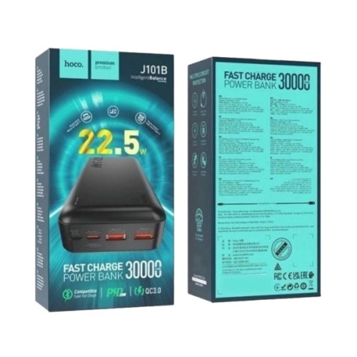 Батарея універсальна HOCO 30000mAh Astute 22.5W PD QC Black (J101B / 714732)