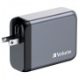 Зарядний пристрій Verbatim GaN 100 W 4 ports (2xUSB-C-100 W,USB-C 65 W /USB-A -3.0) (32202)