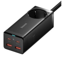 Зарядний пристрій Baseus AC + 2xUSB-C 100W + 2xUSB + cable USB-C to USB-C 100W 1.0m black (PSZM000401)