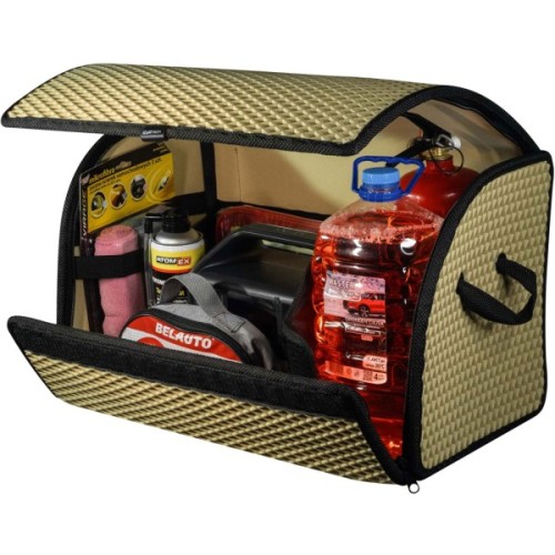 Сумка-органайзер EVAtech M-PRO 32x50x30 см. Ромб бежевий з чорним кантом (BS13642OM3RIB)