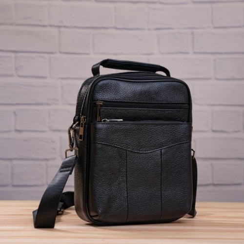 Сумка Vintage Шкіряна Чорна (20345)