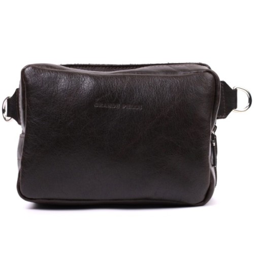 Сумка Grande Pelle Бананка з натуральної шкіри Коричнева (22575)