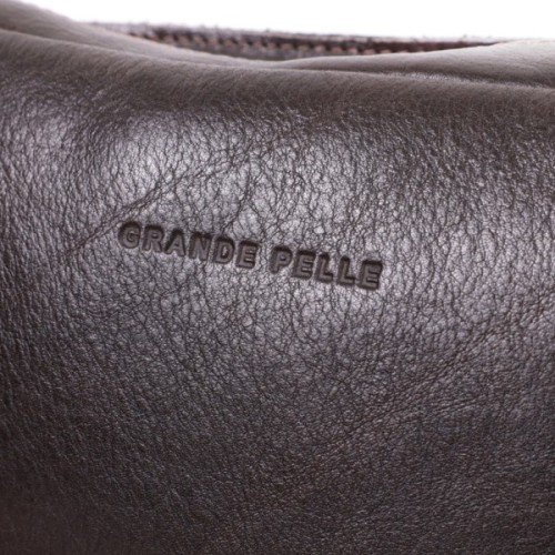 Сумка Grande Pelle Бананка з натуральної шкіри Коричнева (22575)