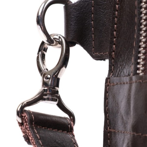 Сумка Grande Pelle Бананка з натуральної шкіри Коричнева (22575)