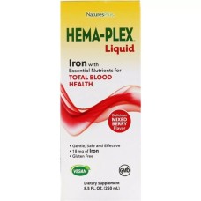 Вітамінно-мінеральний комплекс Natures Plus Рідкий комплекс Hema-Plex із залізом, Liquid iron, 250 мл. (NAP-37687)