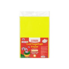 Кольоровий картон Maxi A4 Гофрокартон неоновий 21х29,7 см жовтий (MX61901)