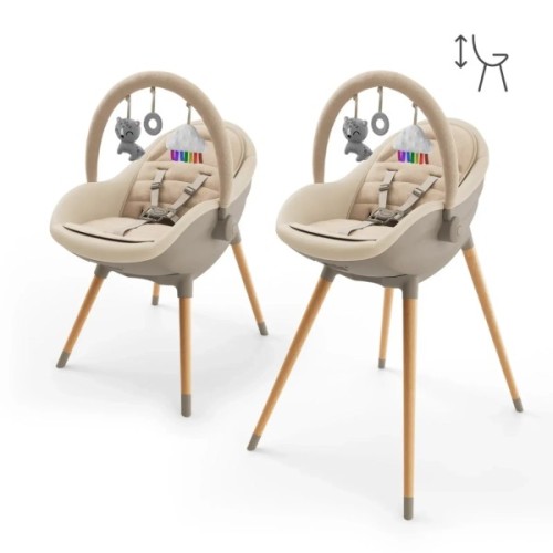 Стілець для годування Kinderkraft 2 в 1 Fini Up Beige (5902533930104)