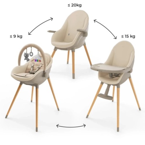 Стілець для годування Kinderkraft 2 в 1 Fini Up Beige (5902533930104)