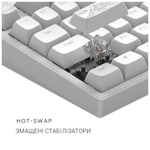 Клавіатура Dark Project ALU81 Terra Nostra PBT RGB Mech G3MS Moonstone White (DPKB_NOSTRA_81_ANSI_WHITE_UA)