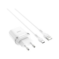 Зарядний пристрій HOCO C12Q Smart USB QC3.0 + cable USB to USB-C 18W White (6931474716309)