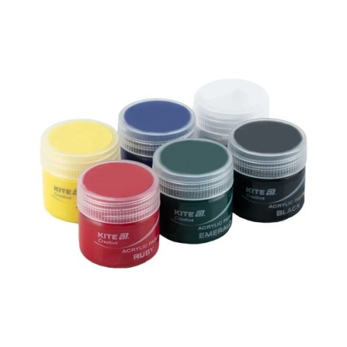 Акрилові фарби Kite Creative 6 кольорів, 20 мл (K-271)