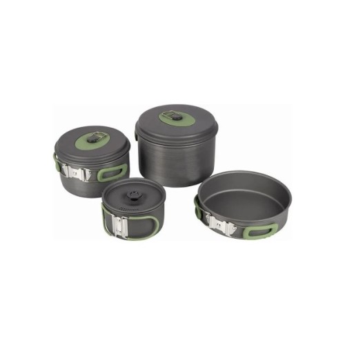 Набір туристичного посуду Bo-Camp Explorer 4 Pieces 21 Hard Anodized Grey/Green (2200241)