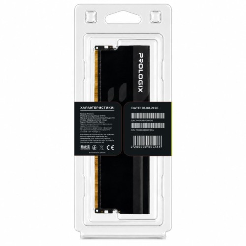 Модуль пам'яті для комп'ютера DDR4 8GB 3600 MHz Onyx Black RGB Prologix (PRO8GB3600YBR4)