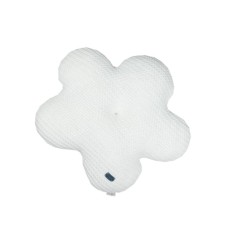 Подушка Прованс в'язана декоративна Квіточка 40 см Молочна (033713)