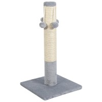 Дряпка (кігтеточка) для котів Природа Д04 стовпчик з 4-ма бубонами 67 cм (сіра) (4820157402924)