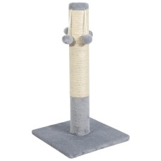 Дряпка (кігтеточка) для котів Природа Д04 стовпчик з 4-ма бубонами 67 cм (сіра) (4820157402924)