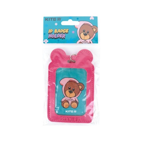 Бейдж Kite вертикальний на шнурку, фуксія (K24-296-4)