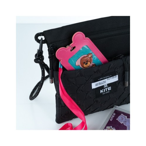 Бейдж Kite вертикальний на шнурку, фуксія (K24-296-4)