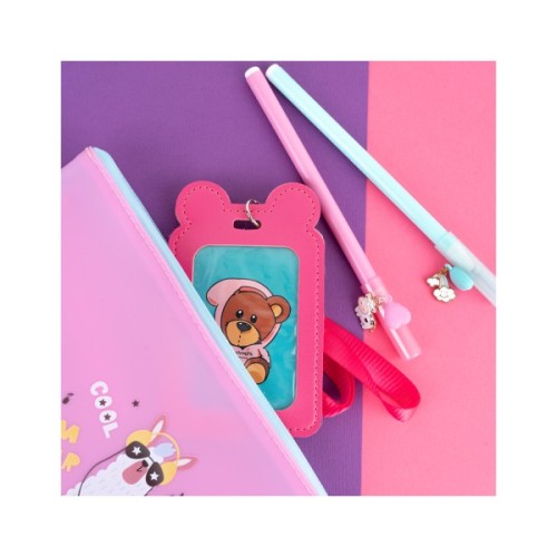 Бейдж Kite вертикальний на шнурку, фуксія (K24-296-4)