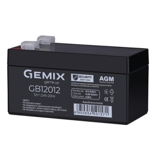 Батарея до ДБЖ Gemix GB 12В 1.2Ач (GB12012)