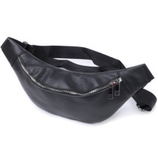 Сумка Shvigel Бананка унісекс з натуральної шкіри Чорна (22824)