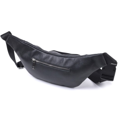 Сумка Shvigel Бананка унісекс з натуральної шкіри Чорна (22824)