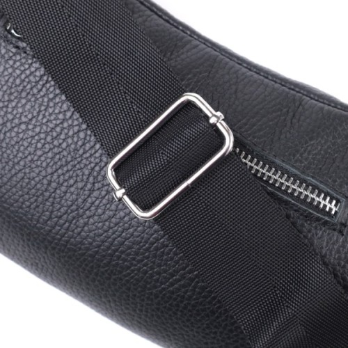 Сумка Shvigel Бананка унісекс з натуральної шкіри Чорна (22824)