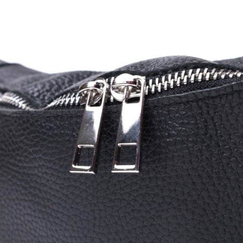 Сумка Shvigel Бананка унісекс з натуральної шкіри Чорна (22824)