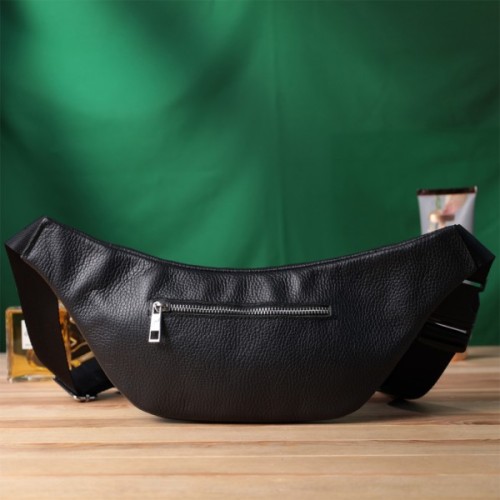 Сумка Shvigel Бананка унісекс з натуральної шкіри Чорна (22824)