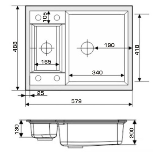 Мийка кухонна GRANADO SAMORA gris (gr0908)