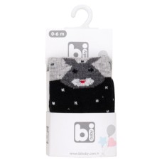 Колготки дитячі Bibaby із зайчиком (68312-68-grayblack)
