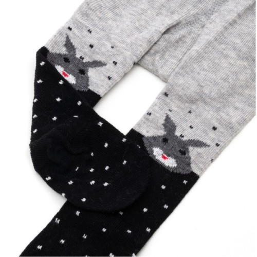 Колготки дитячі Bibaby із зайчиком (68312-68-grayblack)
