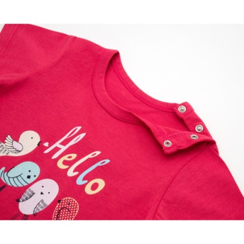 Футболка дитяча Bimini з пташками (57852-80G-fucsia)