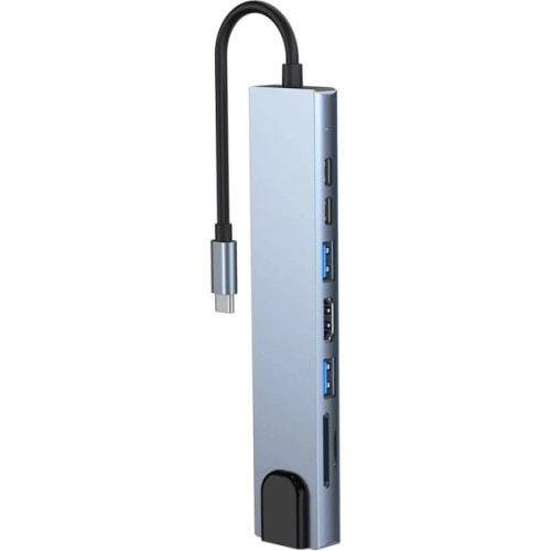 Концентратор Dynamode USB-C 8-in-1 HDMI 4K30Hz + 1xRJ45 + 1xUSB 3.0 + 1xUSB 2.0 + 1xUSB-C PD (BYL-2017L)