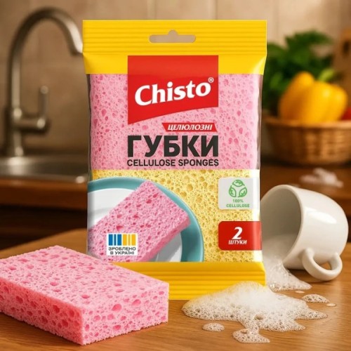 Губки кухонні Chisto Целюлозні 2 шт. (4820204701826)